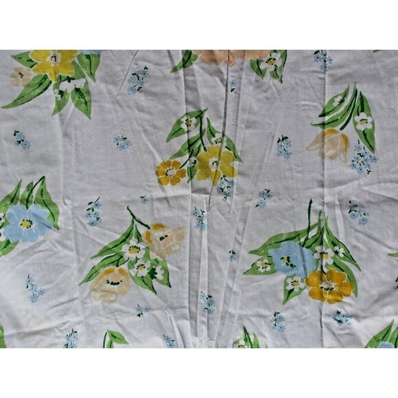 Vtg Floral Montgomery Ward Muslin Twin Flat Sheet & Fitted Set 2pc No Case - Picture 3 of 7